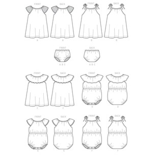 Butterick Pattern B6549 Infants Romper, Dress And Panties Newborn - X Large