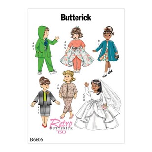 Butterick Pattern B6606 Retro Butterick Clothes For 18'' Doll
