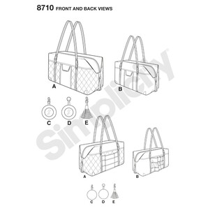 Simplicity Pattern 8710 Luggage Bags, Key Ring, and Tassel