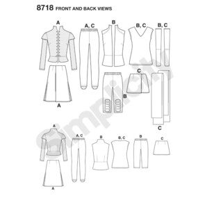 Simplicity Pattern 8718 Misses' Warrior Costumes