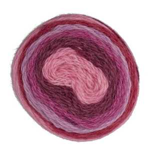4 Seasons Pure Wool Entwine Cake Yarn Pink Stripes 100 g
