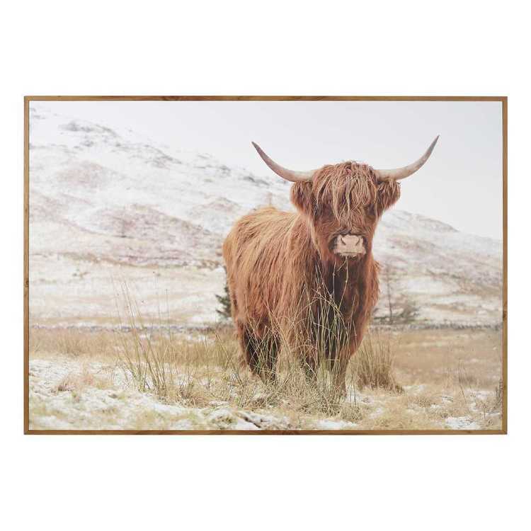 Cooper & Co Wooden Highland Cow Multicoloured 70 x 100 cm