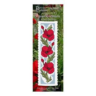 DMC Poppies Remembrance Bookmark Kit Multicoloured