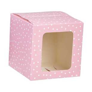 Party Creator Pink Cupcake Box  Multicoloured 11 x 11 x 11 cm