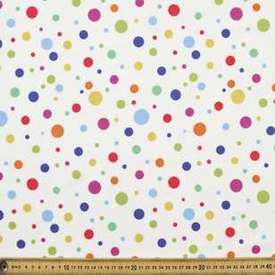 112 cm Spots & Stripes Rainbow Spots Fabric White 112 cm