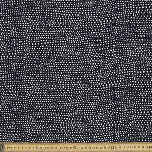 Multi Spot Printed 135 cm Rayon Fabric Black 135 cm