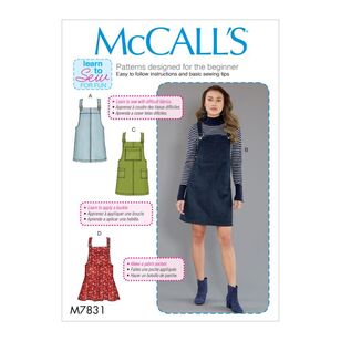McCall's Pattern M7831 Learn To Sew For Fun Misses' Jumpers