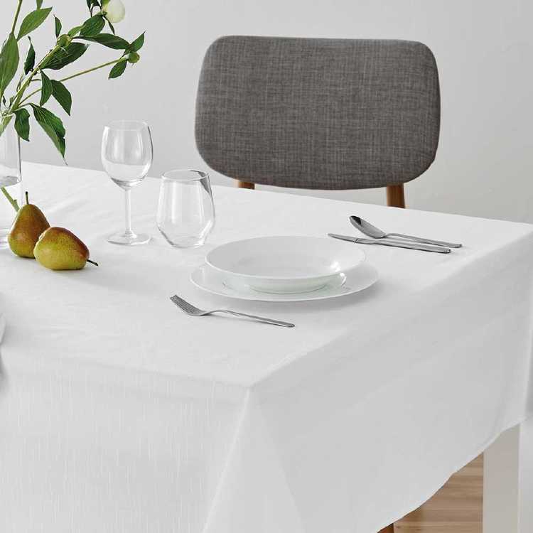 Dine By Ladelle Emerson White Table Cloth
