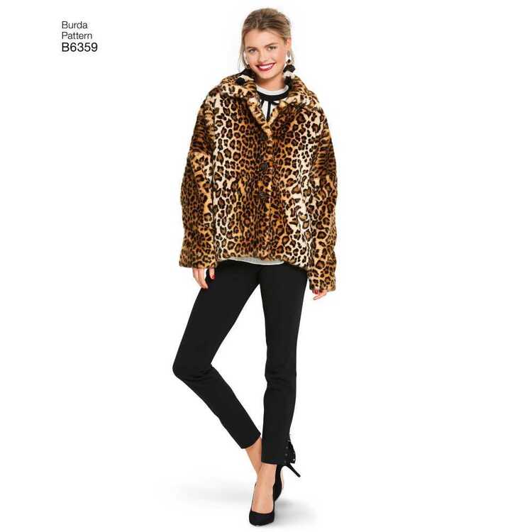 Burda Pattern 6359 Misses' Fur Coats 10 - 20
