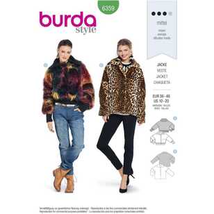 Burda Pattern 6359 Misses' Fur Coats 10 - 20