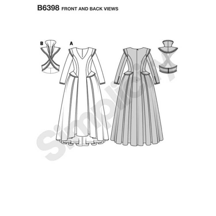 Burda 6398 Misses' Renaissance Dress Pattern 8 - 18 (Paper)