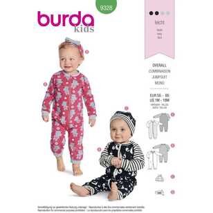 Burda Pattern 9328 Baby's Romper 1 - 18 Months