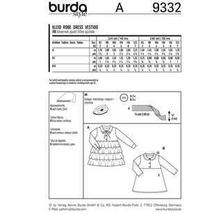 Burda Pattern 9332 Children's Dresses 2 - 7