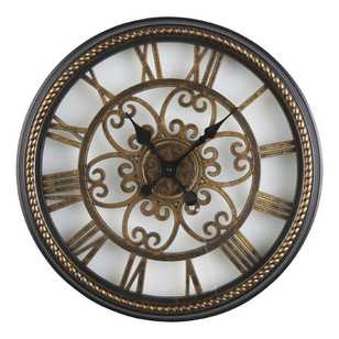 Living Space Clock With Roman Numerals Copper 50.6 cm