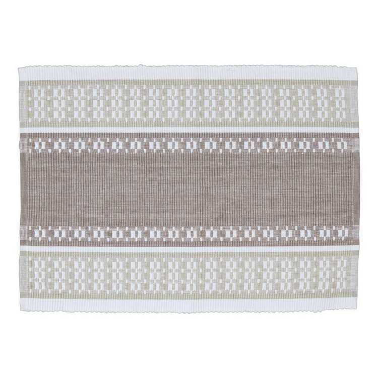Dine By Ladelle Marti Rib Table Placemat Taupe 33 x 45 cm