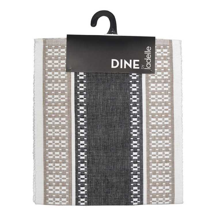 Dine By Ladelle Marti Rib Table Table Runner Black 33 x 150 cm