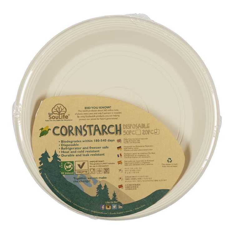 EcoSouLife Cornstarch Main Plate 20 Pack