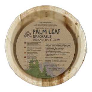 EcoSouLife Palm Leaf Side Plate 12 Pack Natural 20 cm