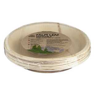 EcoSouLife Palm Leaf Main Plate 12 Pack Natural 25 cm