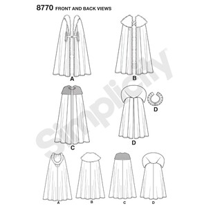 Simplicity Pattern 8770 Unisex Costume Capes