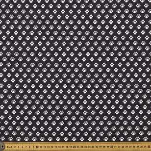 Paws Printed Buzoku Cotton Duck Fabric Black & White 112 cm