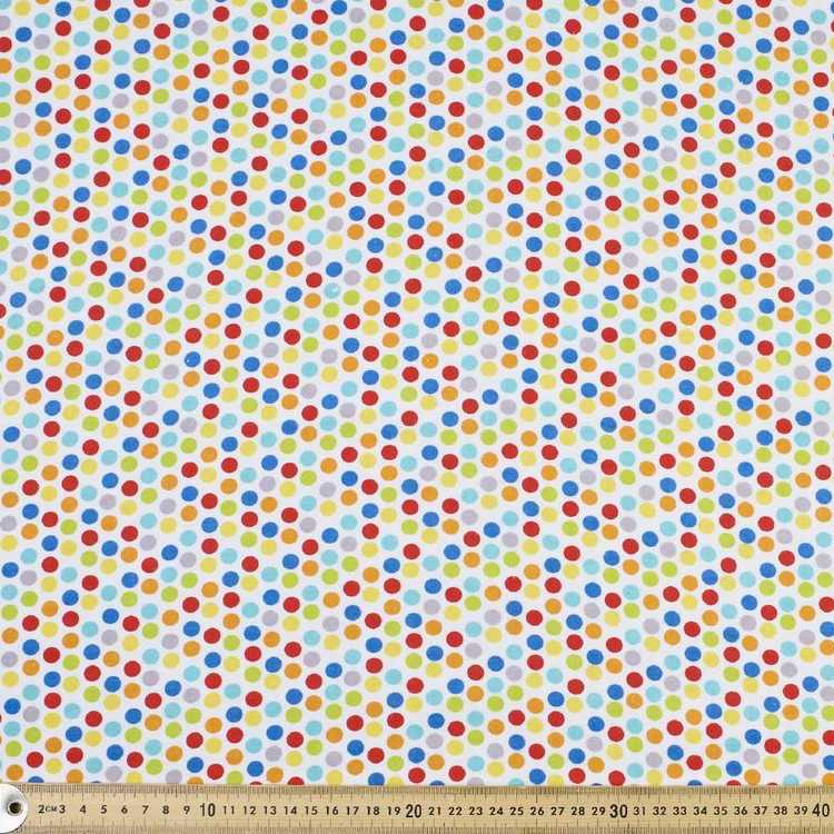 Spots Printed Flannelette Fabric Multicoloured 110 cm