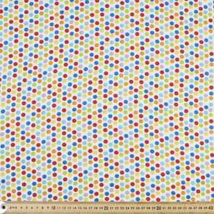 Spots Printed Flannelette Fabric Multicoloured 110 cm