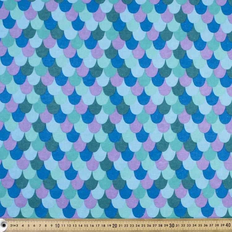 Rainbow Fish 112 cm Cotton Flannelette Fabric Blue 112 cm