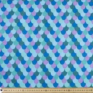 Rainbow Fish 112 cm Cotton Flannelette Fabric Blue 112 cm