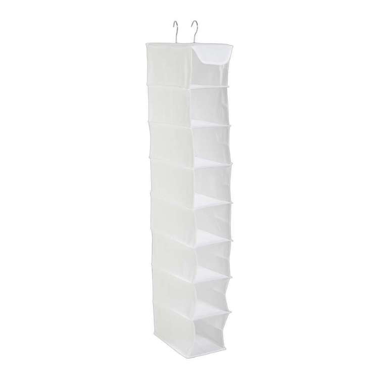 Evolve Lifeware 8 Shelf Hang Shoe Organiser White 104 x 14 x 29 cm