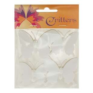 Ribtex Critters DIY Craft Plastic Butterfly 4 Pack White