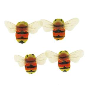 Ribtex Critters 2.3 x 4.3 cm Craft Bees 4 Pack Multicoloured