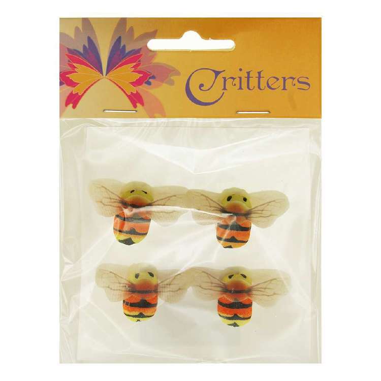 Ribtex Critters 2.3 x 4.3 cm Craft Bees 4 Pack