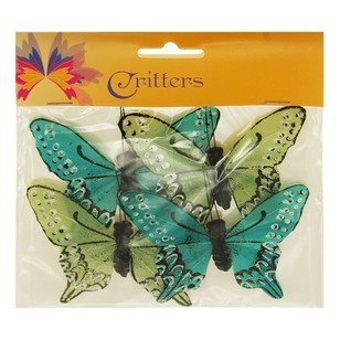 Ribtex Critters 9.5 x 7 cm Craft Butterfly 4 Pack Green & Blue