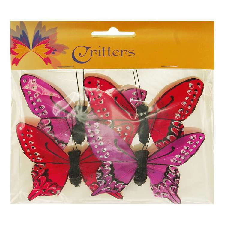 Ribtex Critters 9.5 x 7 cm Craft Butterfly 4 Pack