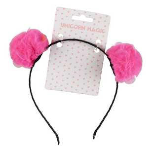 Unicorn Magic Fom Fom Headband Hot Pink
