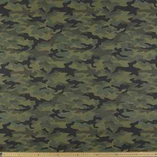Camouflage Printed 112 cm Montreaux Drill Fabric Khaki 112 cm