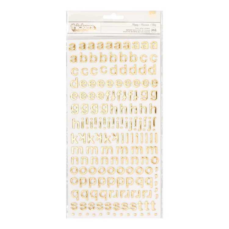 American Crafts Thickers Lower Case Happy Stickers