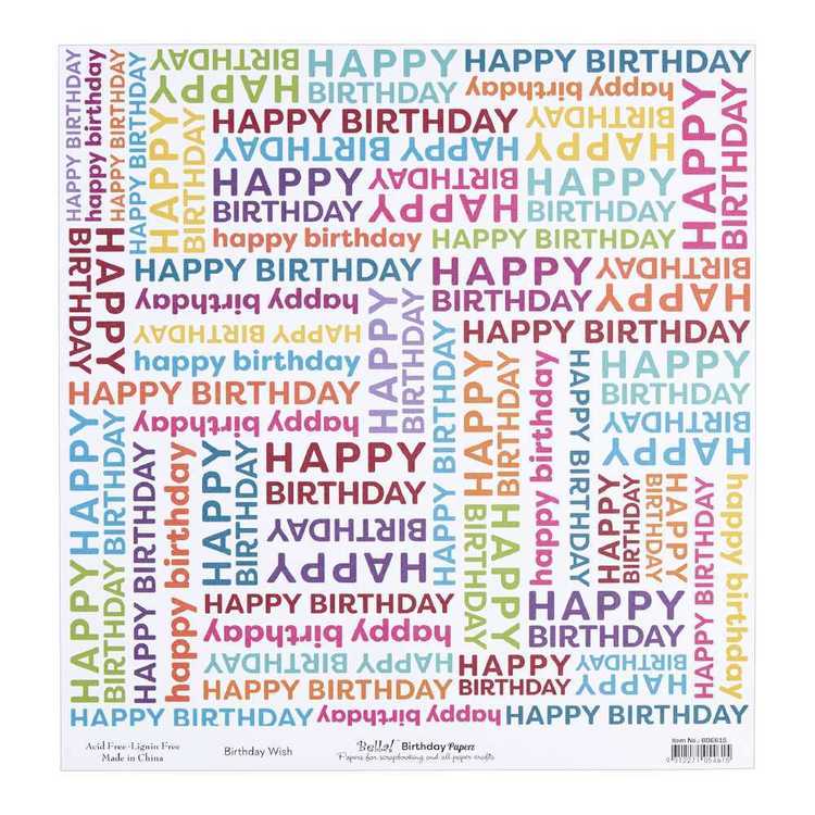 Bella! Loose Paper Birthday Wishes 30 x 30 cm Multicoloured 30 x 30 cm