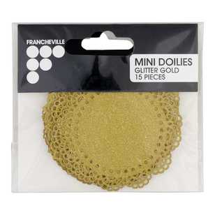 Francheville Glitter Mini Doilies 15 Pack Gold
