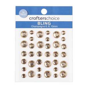 Crafters Choice Solid Rhinestones 36 Pack Champagne