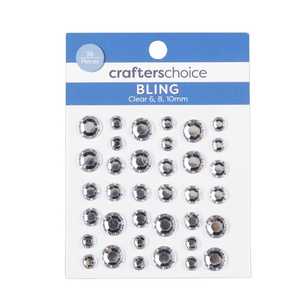 Crafters Choice Solid Rhinestones 36 Pack Crystal