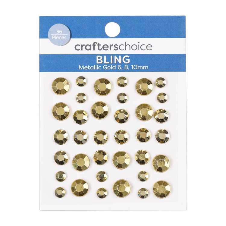 Crafters Choice Solid Rhinestones 36 Pack Metallic Gold