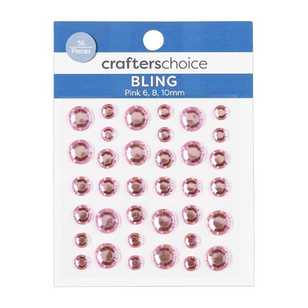 Crafters Choice Solid Rhinestones 36 Pack Pink