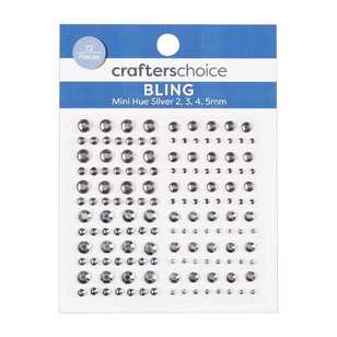 Crafters Choice Hue Rhinestones 72 Pack Silver