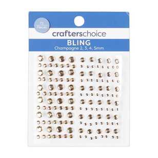 Crafters Choice Hue Rhinestones 72 Pack Champagne