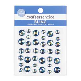 Crafters Choice Iridescent Rhinestones 36 Pack Iridescent Blue