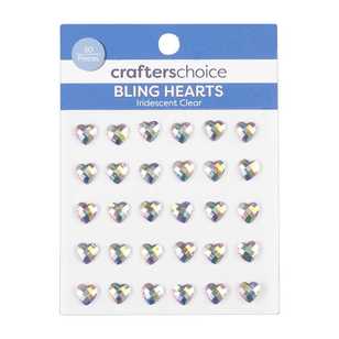 Crafters Choice Iridescent Hearts 30 Pack Iridescent Crystal