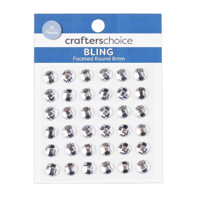 Crafters Choice Bling Faceted Round Crystal Pack Crystal