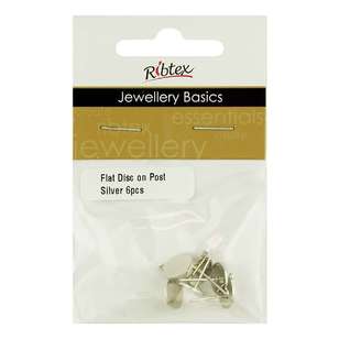 Ribtex Flat Disc On Post With Jump Ring Pack Silver